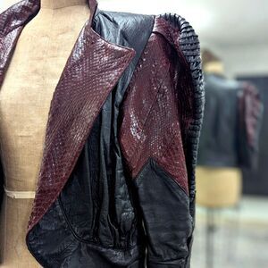 Artisan Snake Leather Crop Jacket